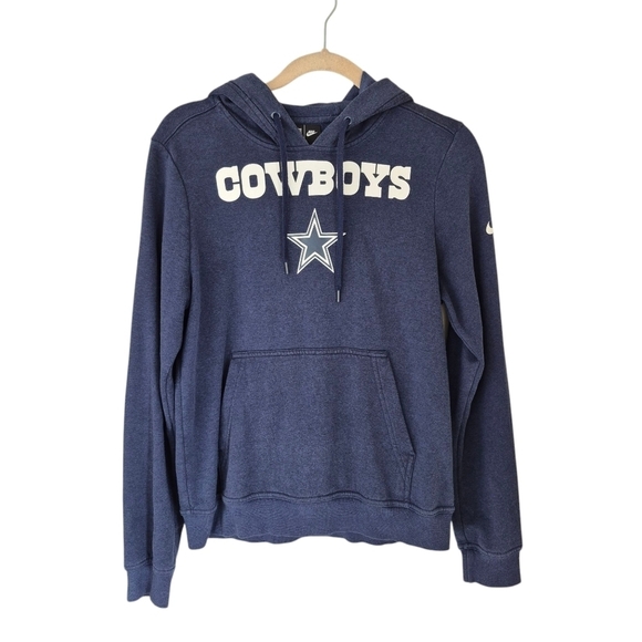 Nike NFL Dallas Cowboys Club Hoodie Navy Blue Unisex - Picture 2 of 7